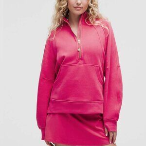 Lululemon Scuba Oversized Half-Zip Hoodie *Long - Raspberry Co / Gold - Size M/L